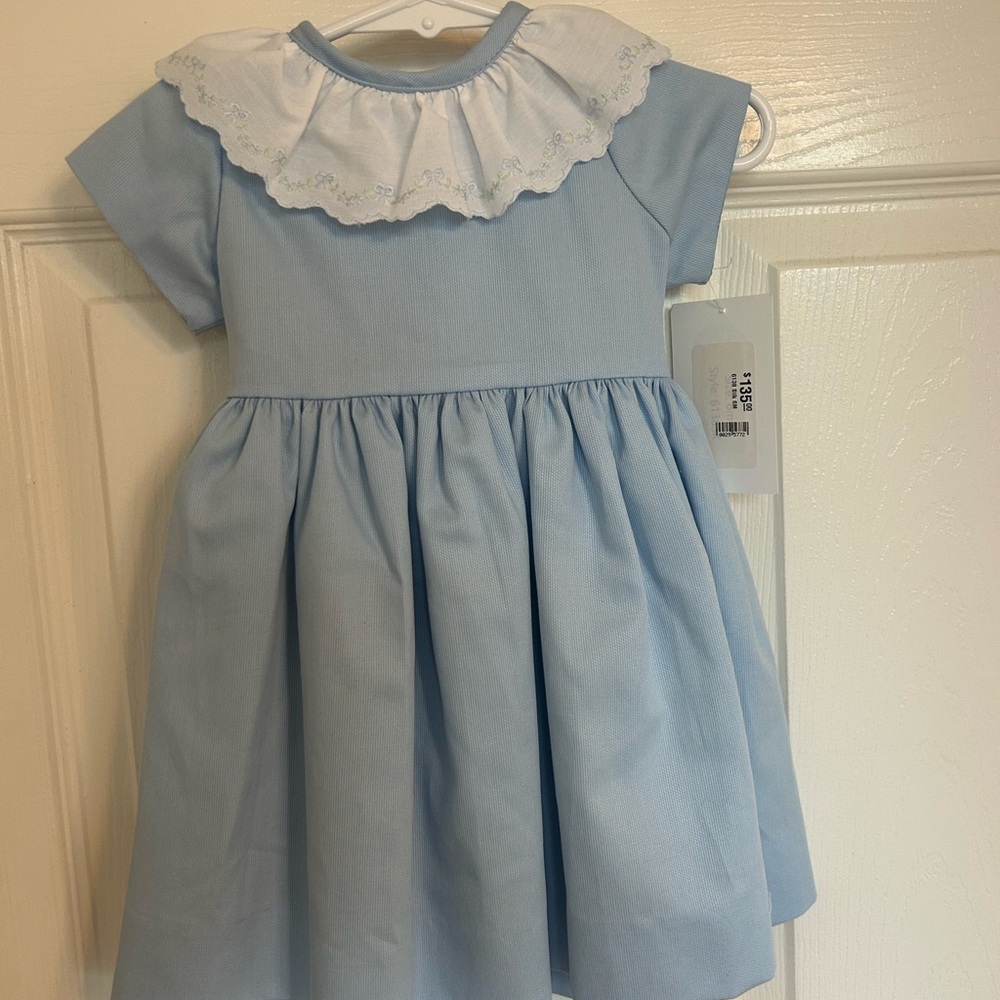 Blue Kids Dress with White Collar